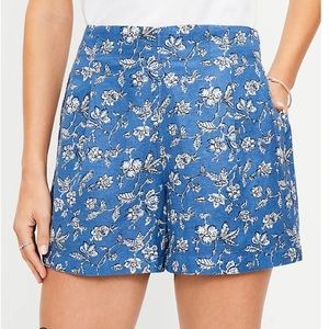 Loft Pleated Pull On Shorts in Floral